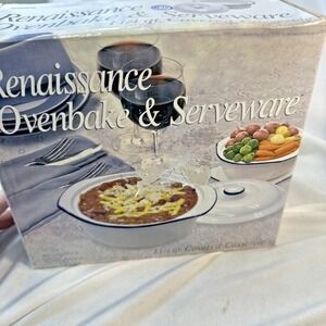 Renaissance Oven Bake And Serve ware 1 1/4 Qt Covered Casserole NIB